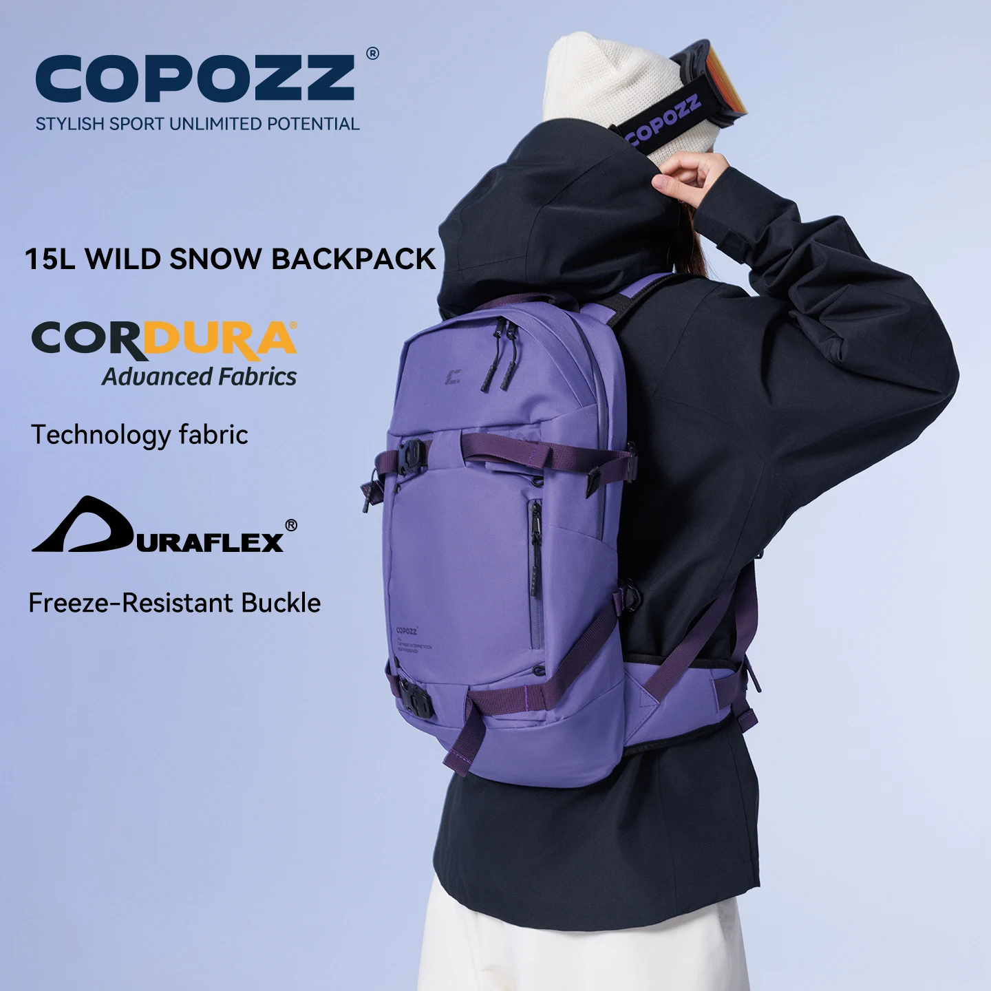 

COPOZZ New Multi-Functional Ski Backpack Large Capacity Sports Board Bag Dry Wet Separation Snowboarding Camping Snow Bag