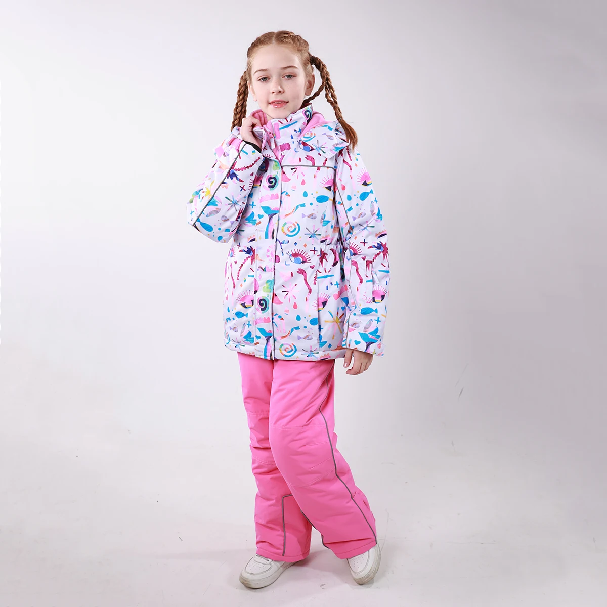 HONEYKING Kids Ski Outwear Winter Warm Windproof Outdoor Sports Snow Jackets Girls Snowboard Coat For Ski Clothing Equipment
