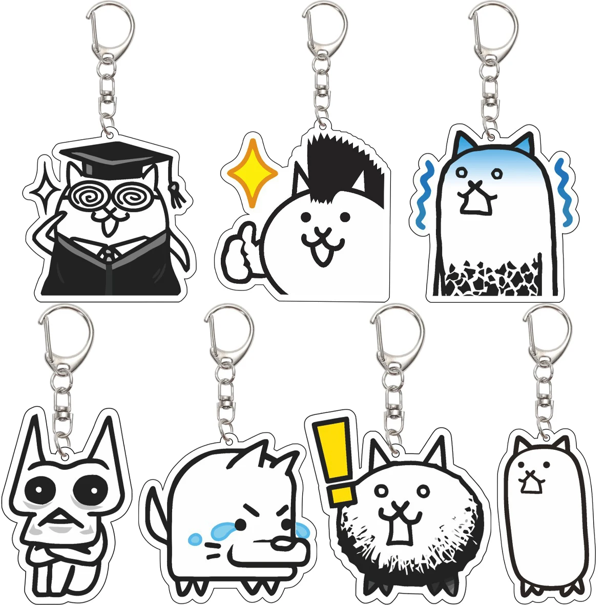 Porte-clés 55MM Anime Game The Battle Cats ‌ ‌ ‌   Sanada Yukimura ‌   Pirate Cat Rich Cat ‌ ‌ ‌   Porte-clés en acrylique Crazed Tank Cat, cadeaux mignons