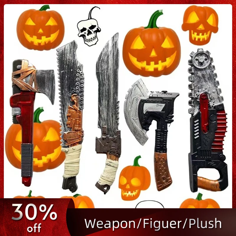 48cm/18.9in zumbi motosserra machado faca pu cosplay modelo adereços anime periféricos fontes de festa de halloween brinquedos colecionáveis ao ar livre