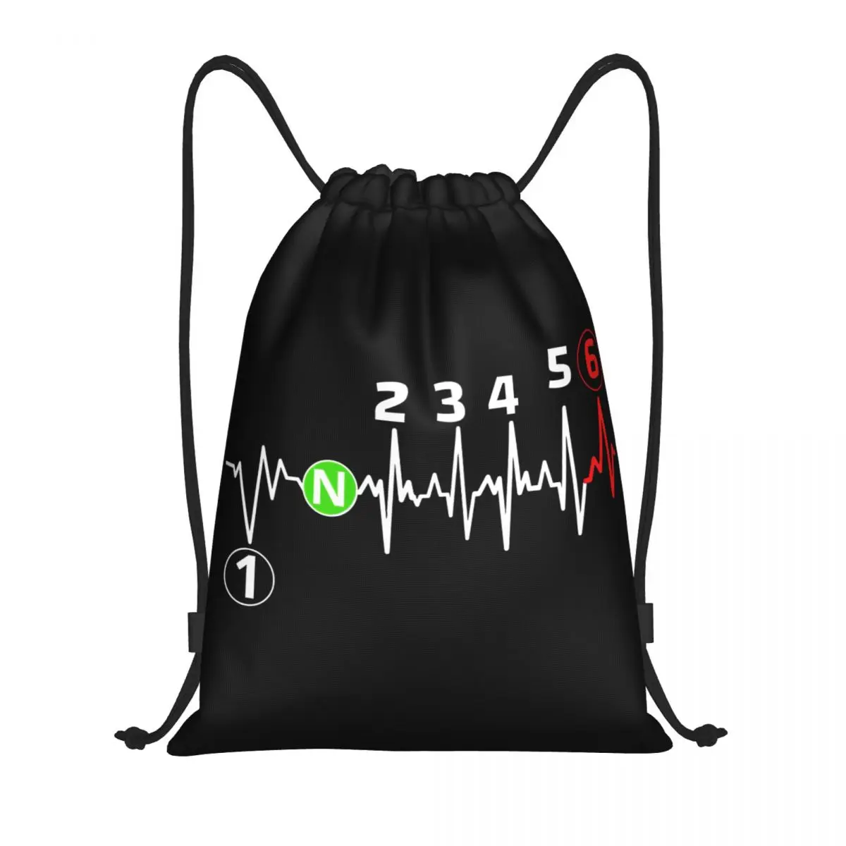 

Motorbike Heartbeat 1n23456 Multi-function Portable Drawstring Bags Sports Bag Book Bag