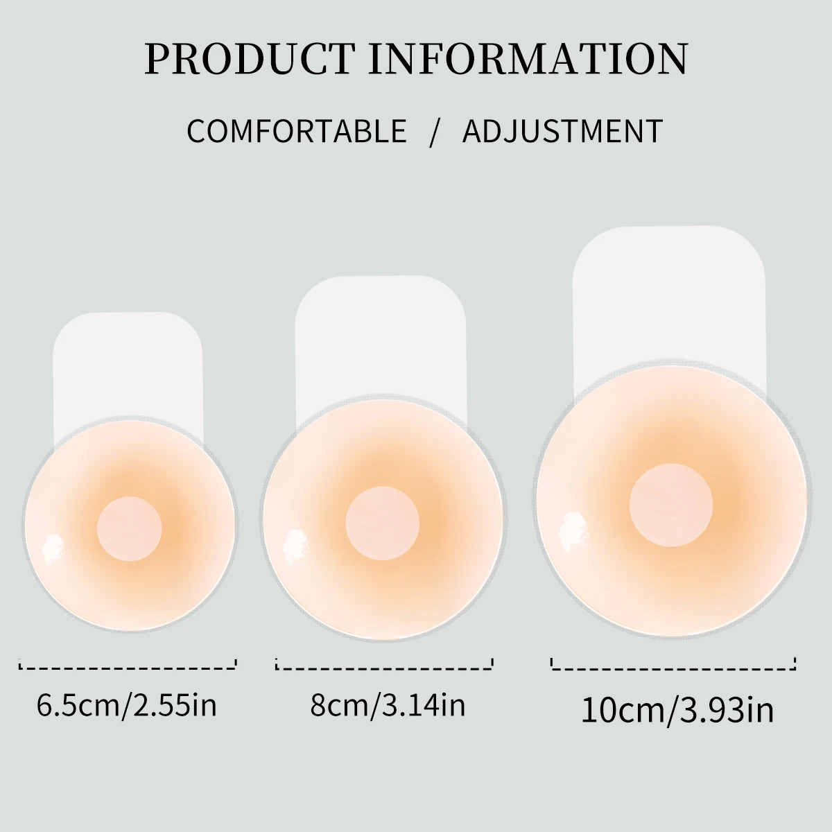 2-piece set of silicone nipple covers, lift-up breast covers, self-adhesive invisible bras, women's breast covers, reusable strapless bras view 4