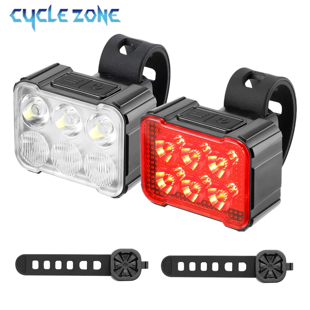 

Bicycle Lights Front and Rear Lamp Rechargeable Road MTB Bike Headlight Taillight LED Lantern Bike Flashlight for Night Riding