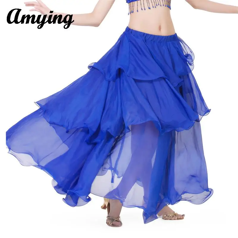 

Women Belly Dance Skirt Ladies Performance Costumes Swing Skirt Adult Belly Dance Practice Training Suit Chiffon Long Skirt