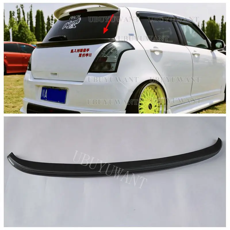 For Suzuki Swift 2005-2012 high quality Carbon Fiber rear boot Wing Spoiler Rear Roof Spoiler Wing Trunk Lip Boot Cover