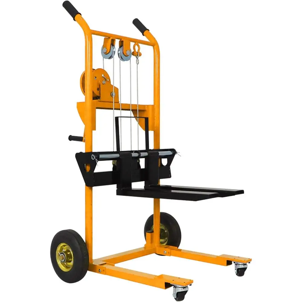 

Pallet Truck Dolly 330 lbs, 40.5 Lift, Stacker with Swivel Casters & Steel Platform