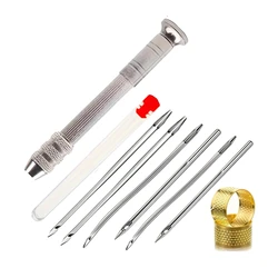 Leather Sewing Needles Kit, Set Contains Silver Leather Sewing Awl, Six Piece Needle Suitable for Leather Canvas Tent