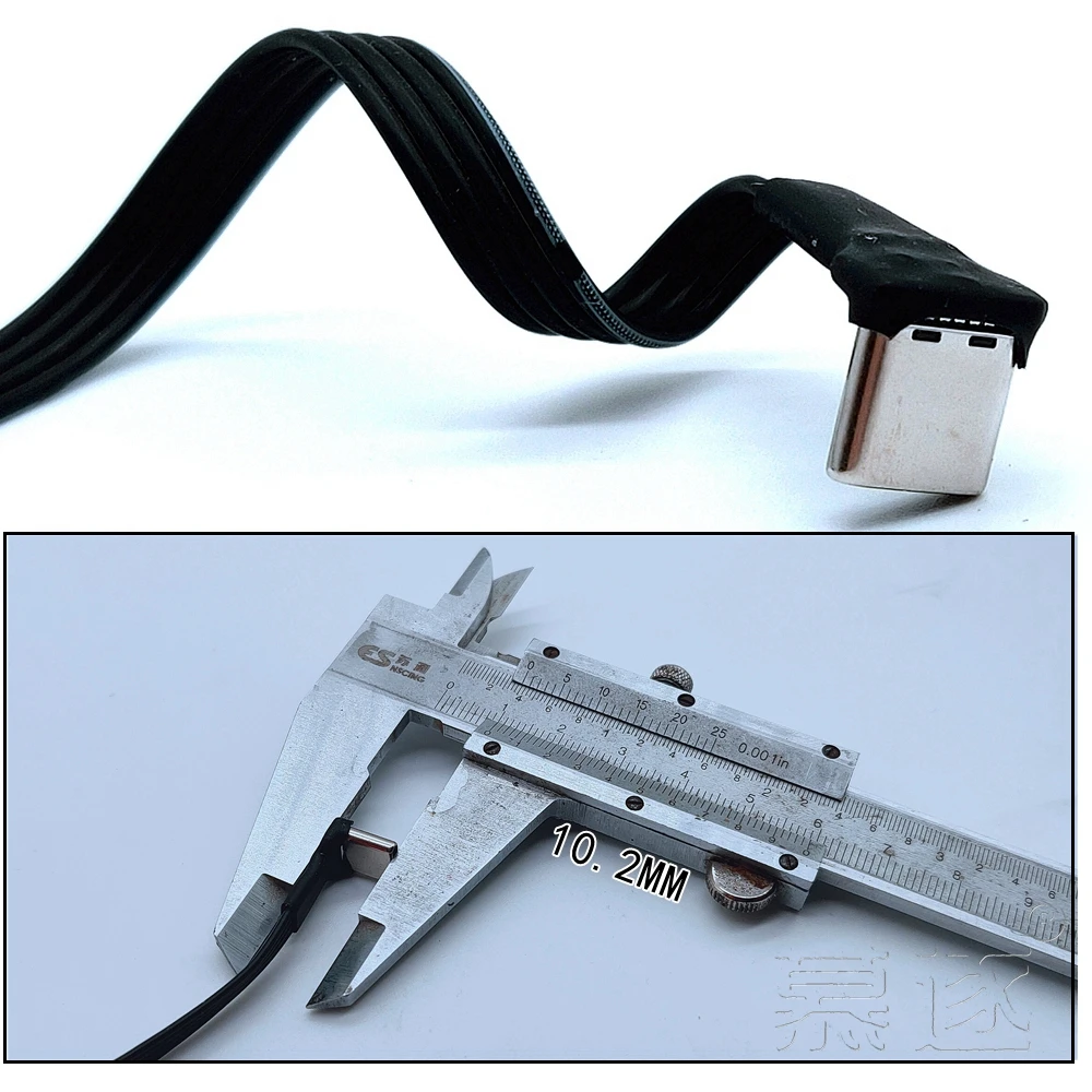 USB 2.0 Type C - Type C 延長ケーブル 90 °   アダプター FPC FPV バンド フラット USB C ケーブル 2A 5CM-100CM