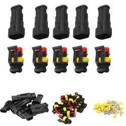 Promotion! 10 Kit 2 Pin Way Waterproof Electrical Wire Connector Plug 1.5mm Terminals 2Pin HID Plug Auto Xenon lamp Plug