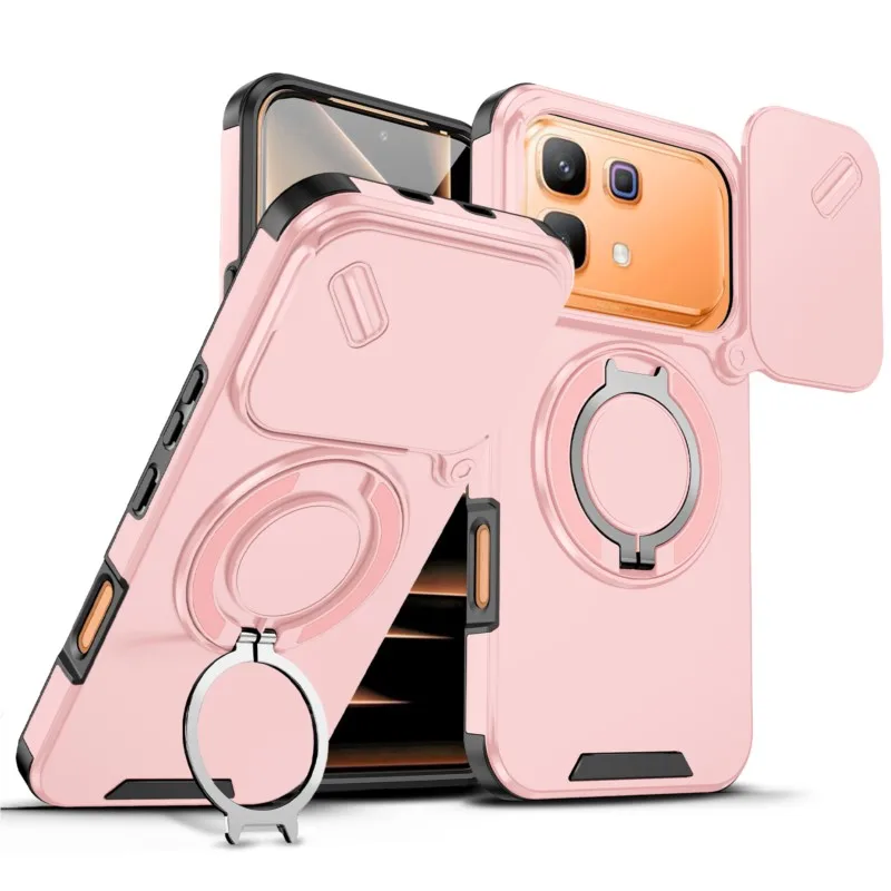 Armor Funda For INFINIX NOTE 60 PRO Magnetic Ring Bracket Case For INFINIX NOTE40PRO+ 50 note50PRO+ Slide Lens Protect Cover