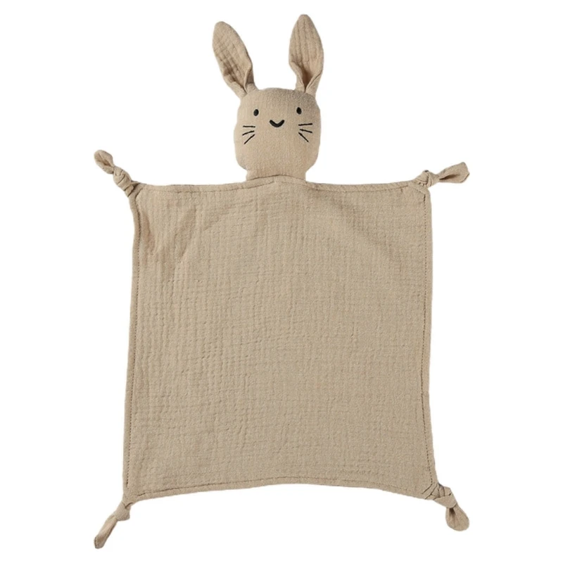 Baby Security Blanket Soothe Appease Towel Soft Cotton Muslin Bib Animal Rabbit for DOLL Teething Comforter Blanket