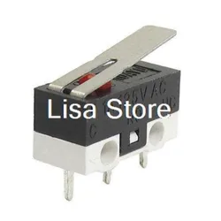 10 sztuk KW10 3 Pin długi zawias dźwigni chwilowy SPDT Mini Micro przełącznik AC 125 V 1A 12x6 x 13mm