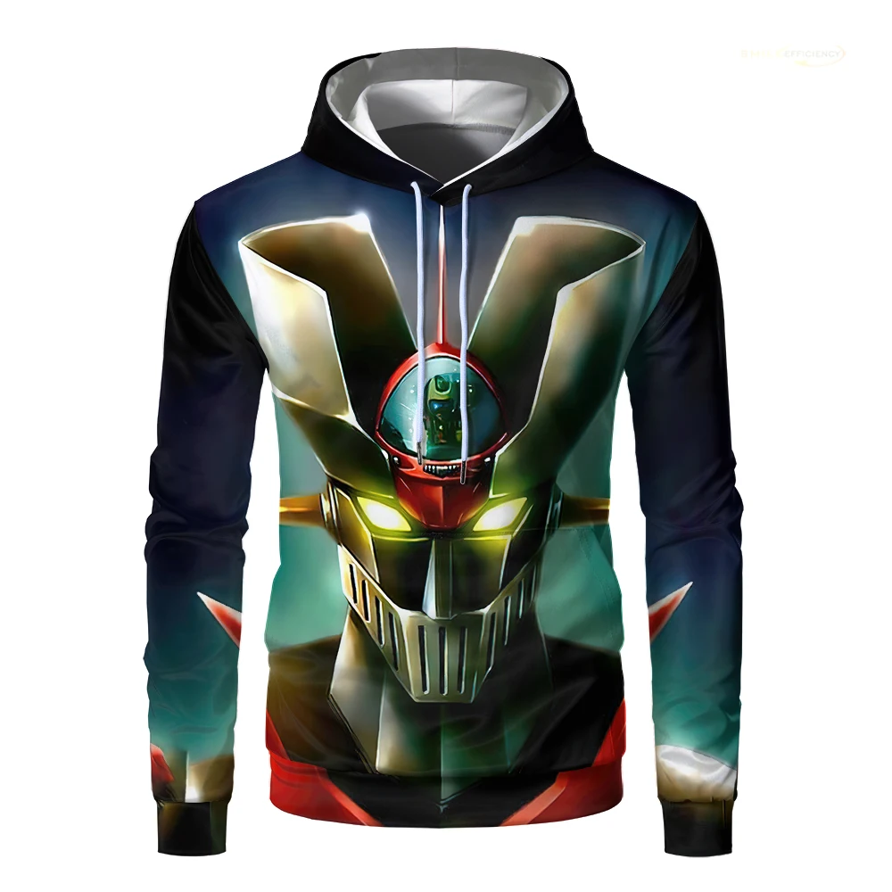 Hot Sale Mazinger Z Anime Men Hoodie 3D Print Robot Manga Pullover Hoodies Harajuku Oversized Graphic Kids Boys Sweatshirts Tops