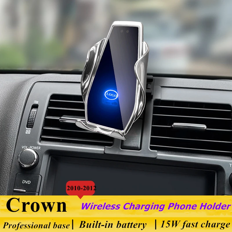 Dedicated for Toyota Crown 2010-2012 Car Phone Holder 15W Qi Wireless Charger for iPhone 11 12 Pro Xiaomi Samsung Huawei