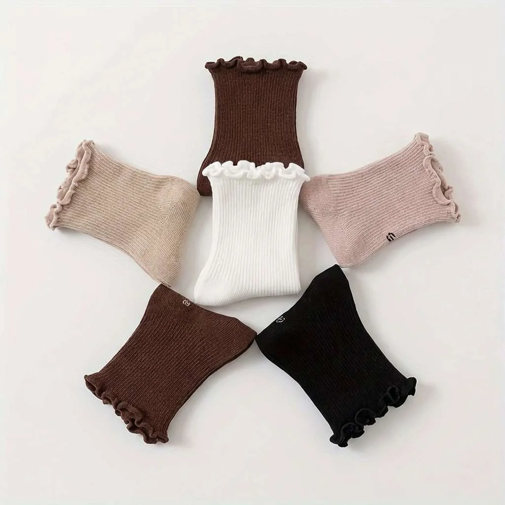 5팩 아기 면 양말, 프릴 가장자리 부드럽고 통기성 좋 - Cotton Crew Sock Pack 리뷰 및 가격