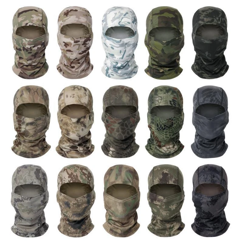 Camouflage neck cover, summer cycling head cover, cool headscarf, dustproof scarf, sun protection fishing mask, face mask, hood