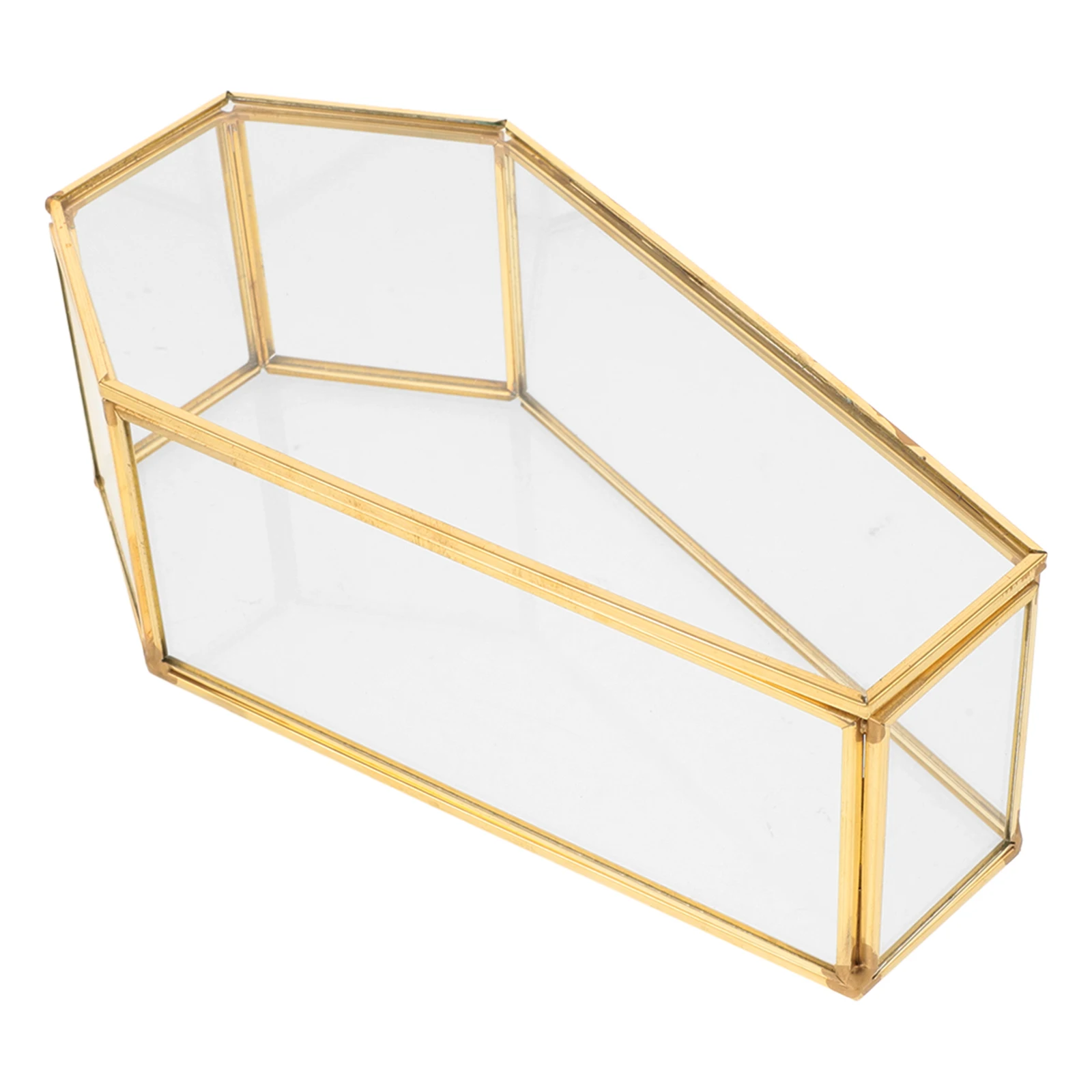 

Clear Glass Coffin Jewelry Box Halloween Gothic Decor Storage Case For Trinkets Keepsakes Insect Display Vintage Style Mens