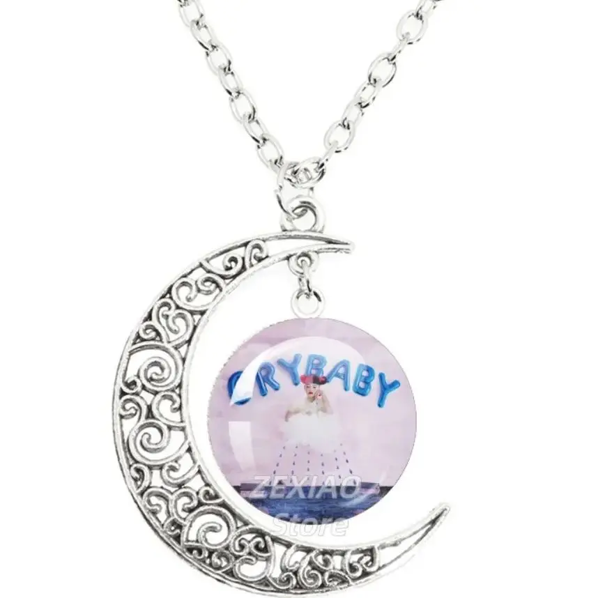 M-Melanie Martinez Singer The Moon Necklace Glass Cabochon Pendant Necklace Jewelry Accessorie  Fans Gift