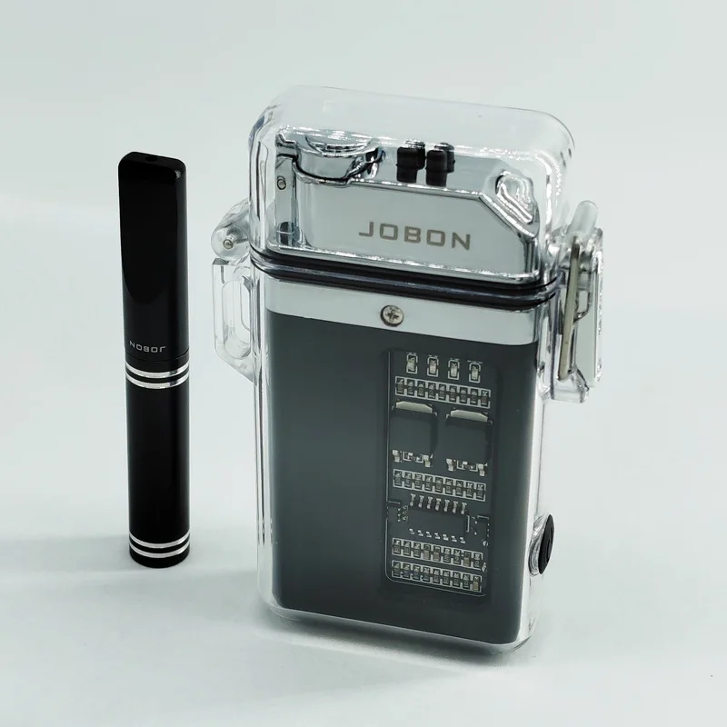 JOBON Cigarette Lighter Set with Flash Type-C Interface Charging Dual Arc Lighter Electric  Rechargeable Plasma Lighter