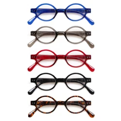 Henotin-gafas de lectura para hombre y mujer, lentes ópticas de presbicia con montura redonda Retro, con lupa graduada HD