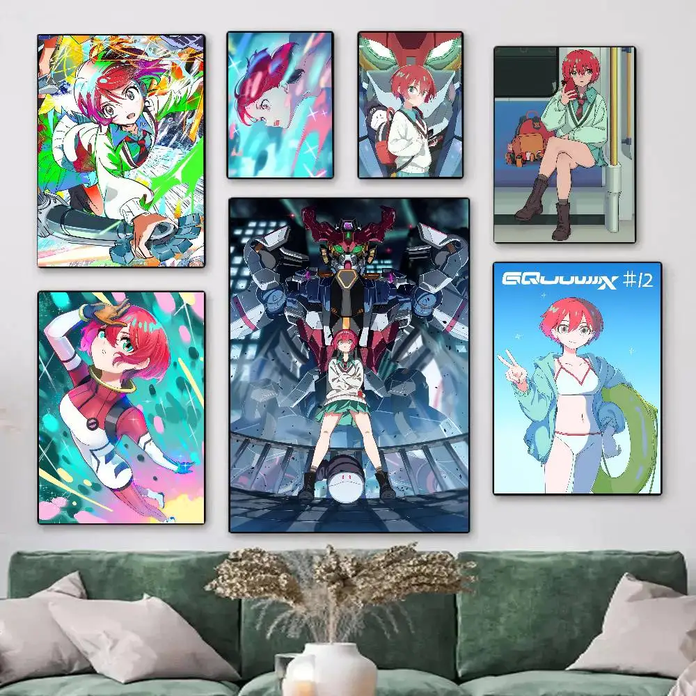 1pc Cartoon M-Mobile S-Suit Anime Girl Amate Yuzuriha Posters HD Print Vintage Wall Art Decor for Home Study Room