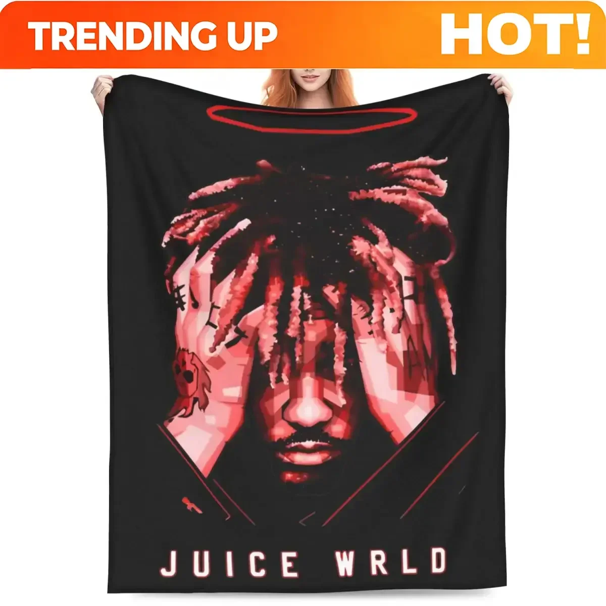 Custom Juice Music Wrld Rest In Peace Coral Fleece Plush Throw Blankets Blankets For Sofa Travel Ultra-Soft Bedroom Quilt