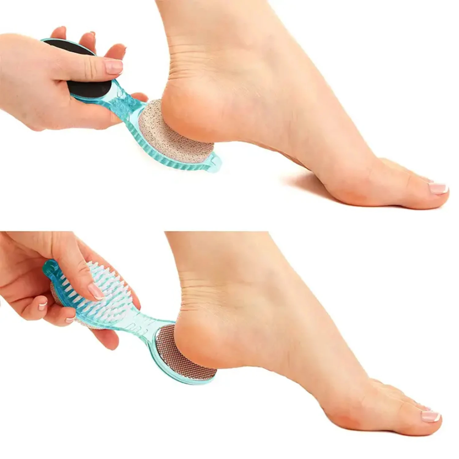 Gentle, Effective, and Versatile Multi-functional 4-In-1 Random Color Foot File Scrubber Brush - Ideal for Soft and Smooth Feet 