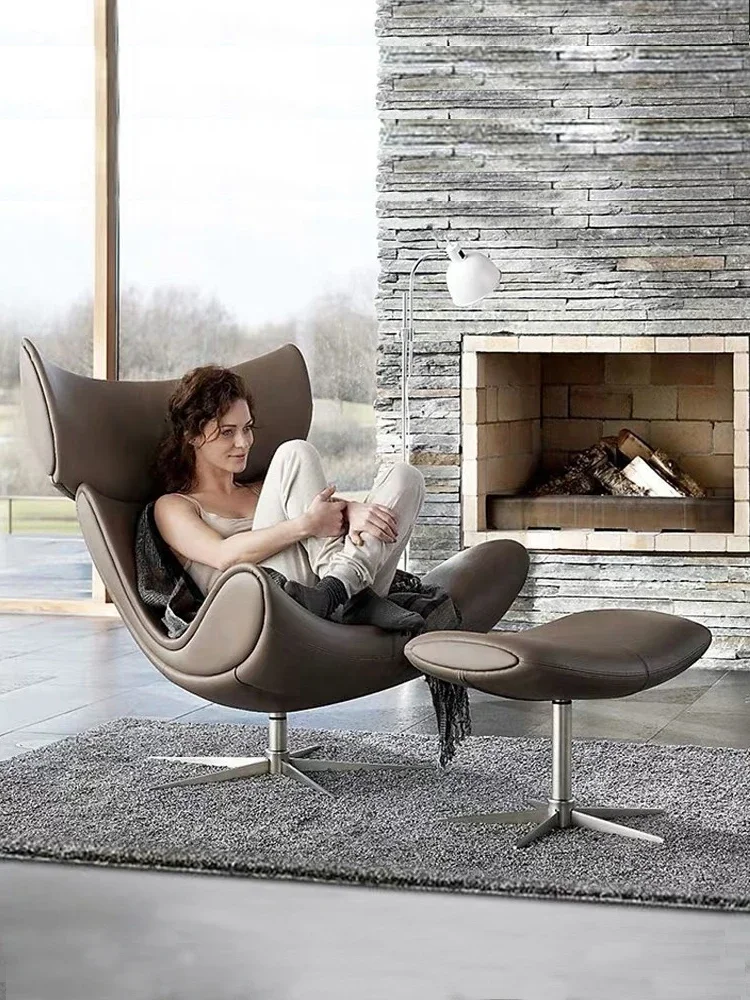 Snail chair Nordic balcony casual rotating tiger  lazy singleliving room modern light luxury leather sofa