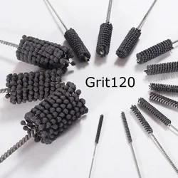 Абразивные шарики Grit120, внутреннее отверстие, Шлифовальная головка, полировальная трубка, щетка для чистки, общая длина 200 мм, 1 шт.
