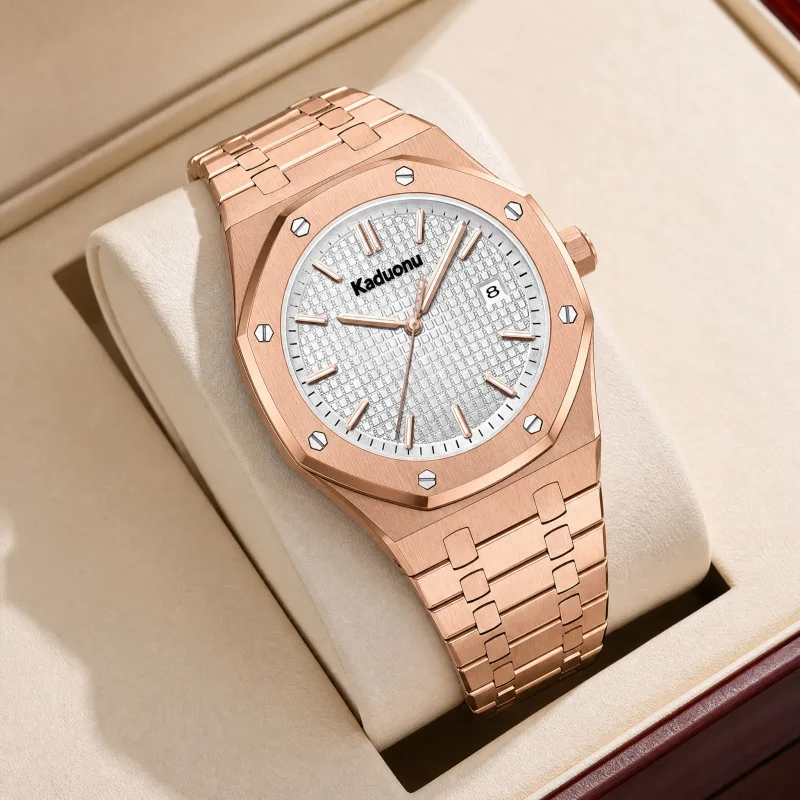 Men's Octagonal Design Quartz Watch