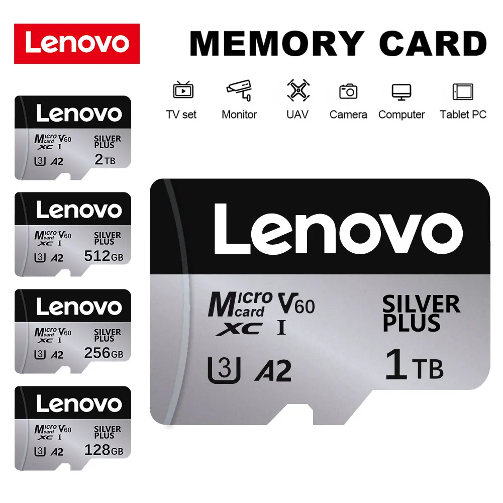

Lenovo 512GB 1TB Micro SD Memory Card Class10 U3 V30 A2 TF Flash Storage for Car Camera PC Phone - 128GB 256GB 512GB Options