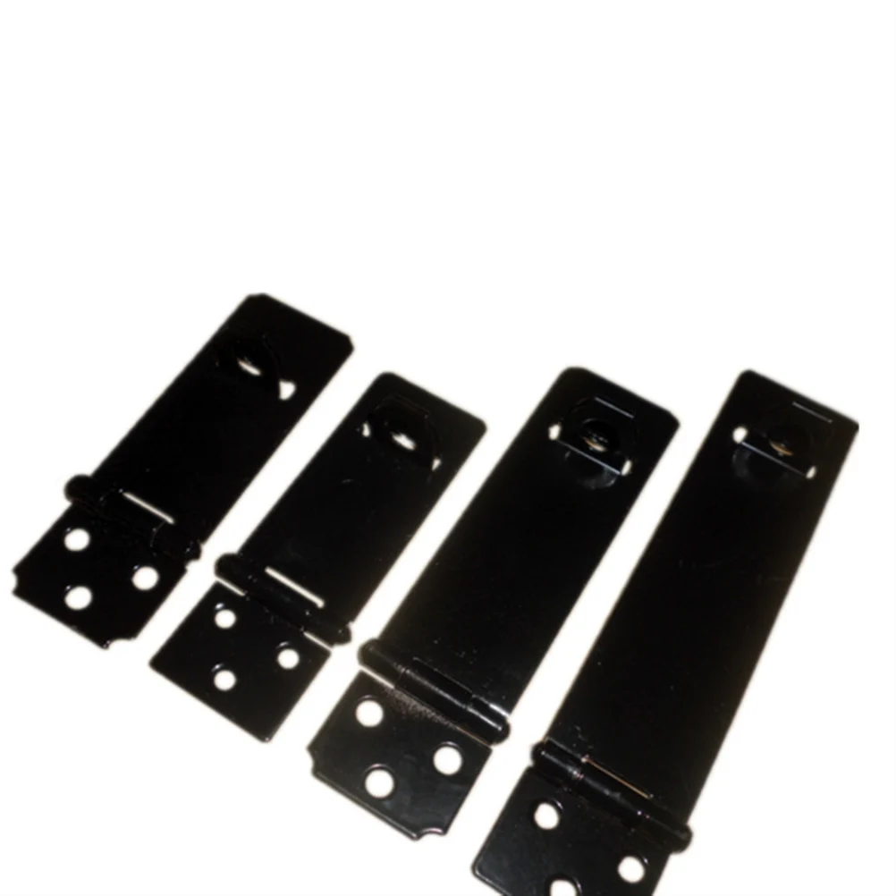 

5pc Inch Iron Hasp Lock Heavy Duty Door Clasp For Gate Cabinet Door Hasp Shed Container Garage Security Black