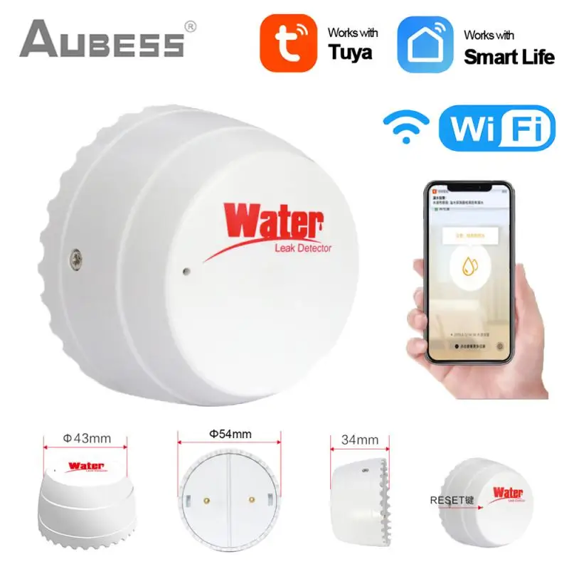 WiFi TUYA Water Leak Detector Flood Sensor Water Tank Full Water Linkage Alarm Smart Life APP Remote Security Monitoring Alert