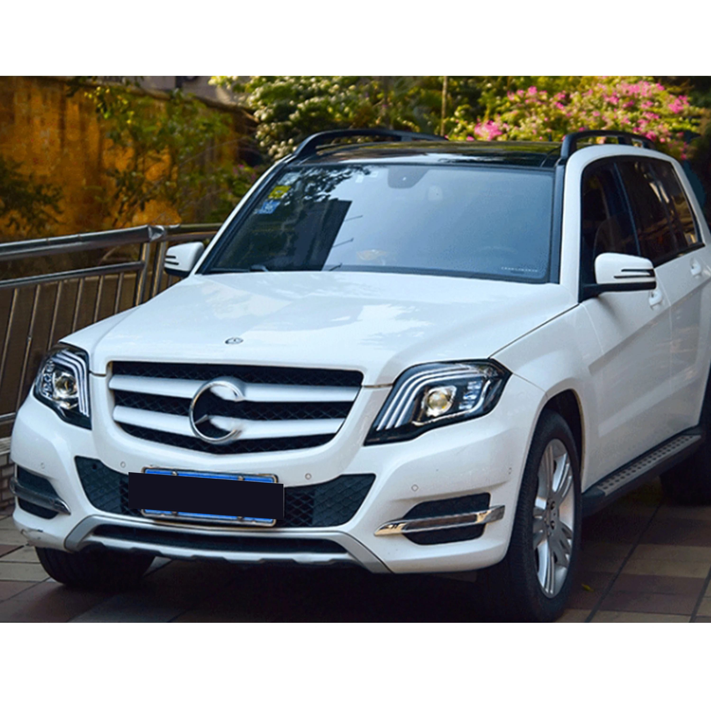 المصابيح الأمامية LED لمرسيدس بنز GLK350 GLK300 GLK250 X204 2013-2015 DRL العارض متتابعة بدوره إشارة مجموعة المصابيح الأمامية