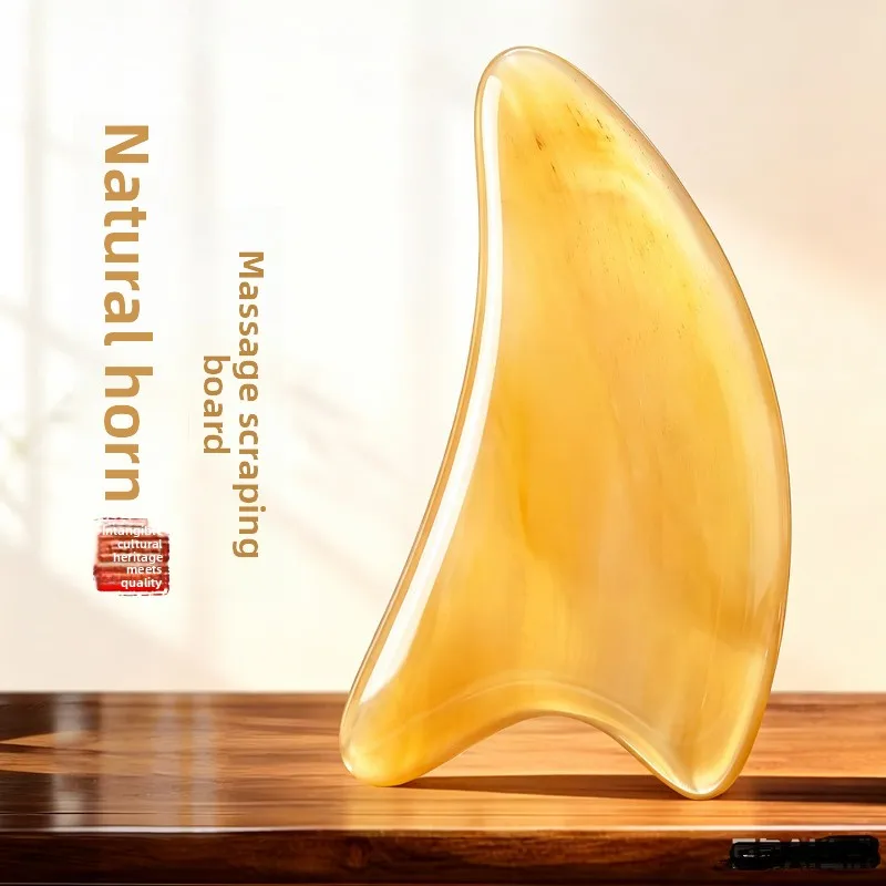 Hand Polished Buffalo Horn Gua Sha Board Rounded Facial Massage Scraper Face Neck Body Beauty Skin Care Tool Gifts 소뿔 괄사