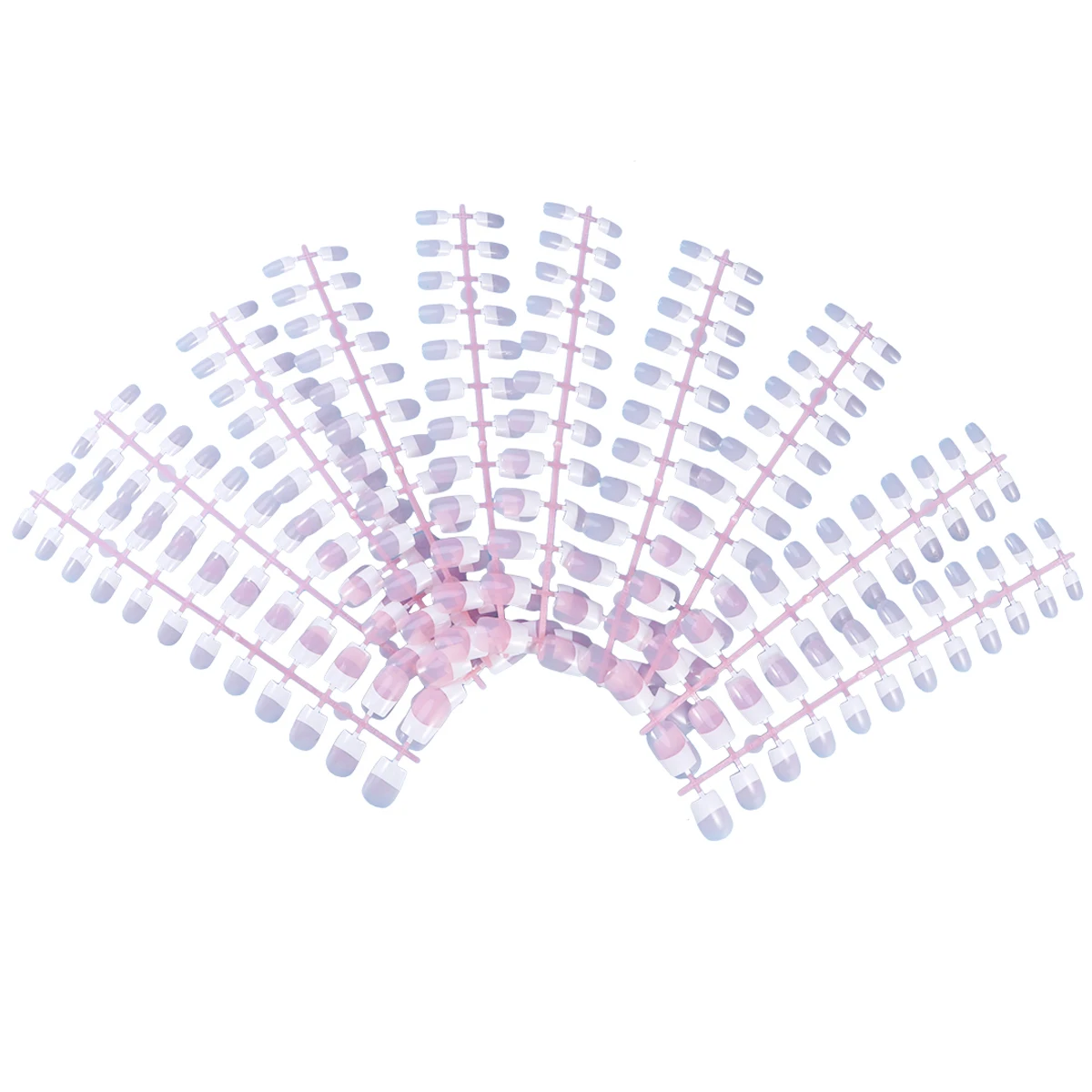 เล็บปลอม 240 ชิ้น สีชมพู สไตล์เฟรนช์ ปิดเต็มเล็บ สำหรับตกแต่งเล็บ ทำเล็บเอง ทนทาน ปลอดสารพิษ