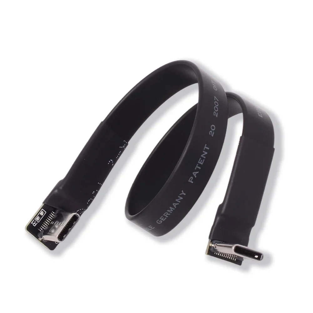 Ribbon FPV USB 3.1 TYPE-C To TYPE C Flat Extension Cable 90 Degree Up/Down Angle USB-C Data 10Gbps Gen2 Full Speed USB 3.1 Cable