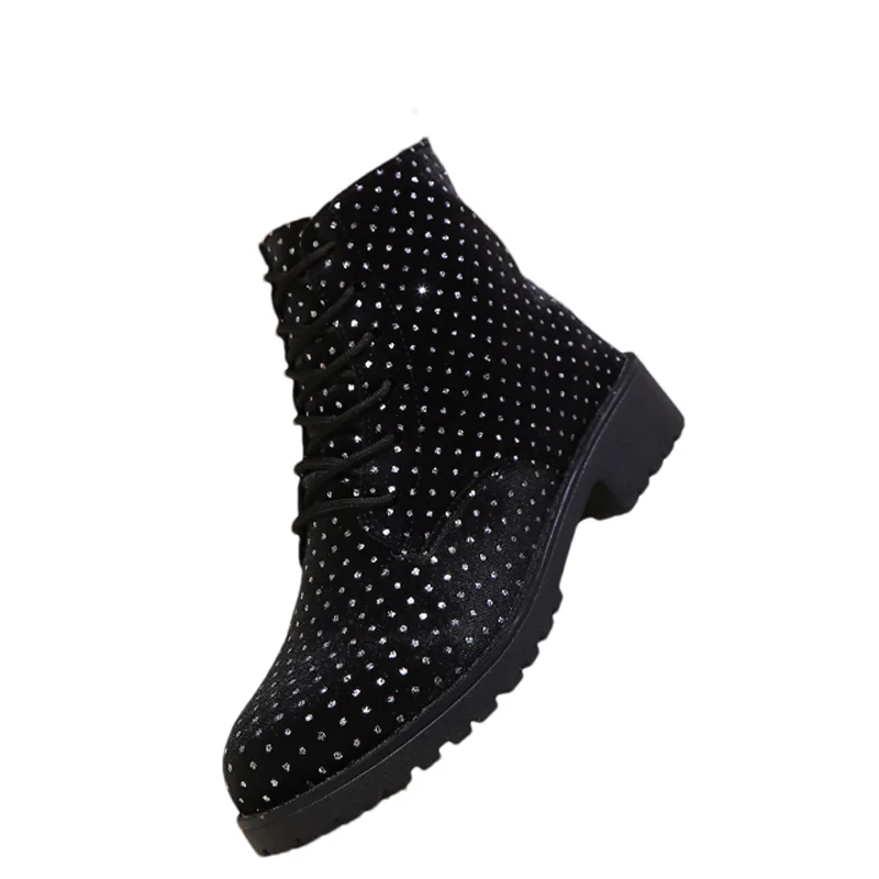 Crystal Women Ankle Boots Winter New Designer Walking Shoes Women 2024 Trend Snow Boots Cozy Dress Goth Chaussures Femme Botas