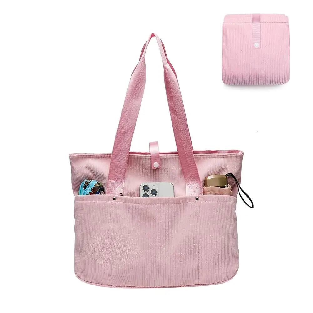 

Женская сумка-тоут из вельвета, складная сумка-тоут на молнии, большая сумка через плечо, сумки и клатчи для работы и путешествий