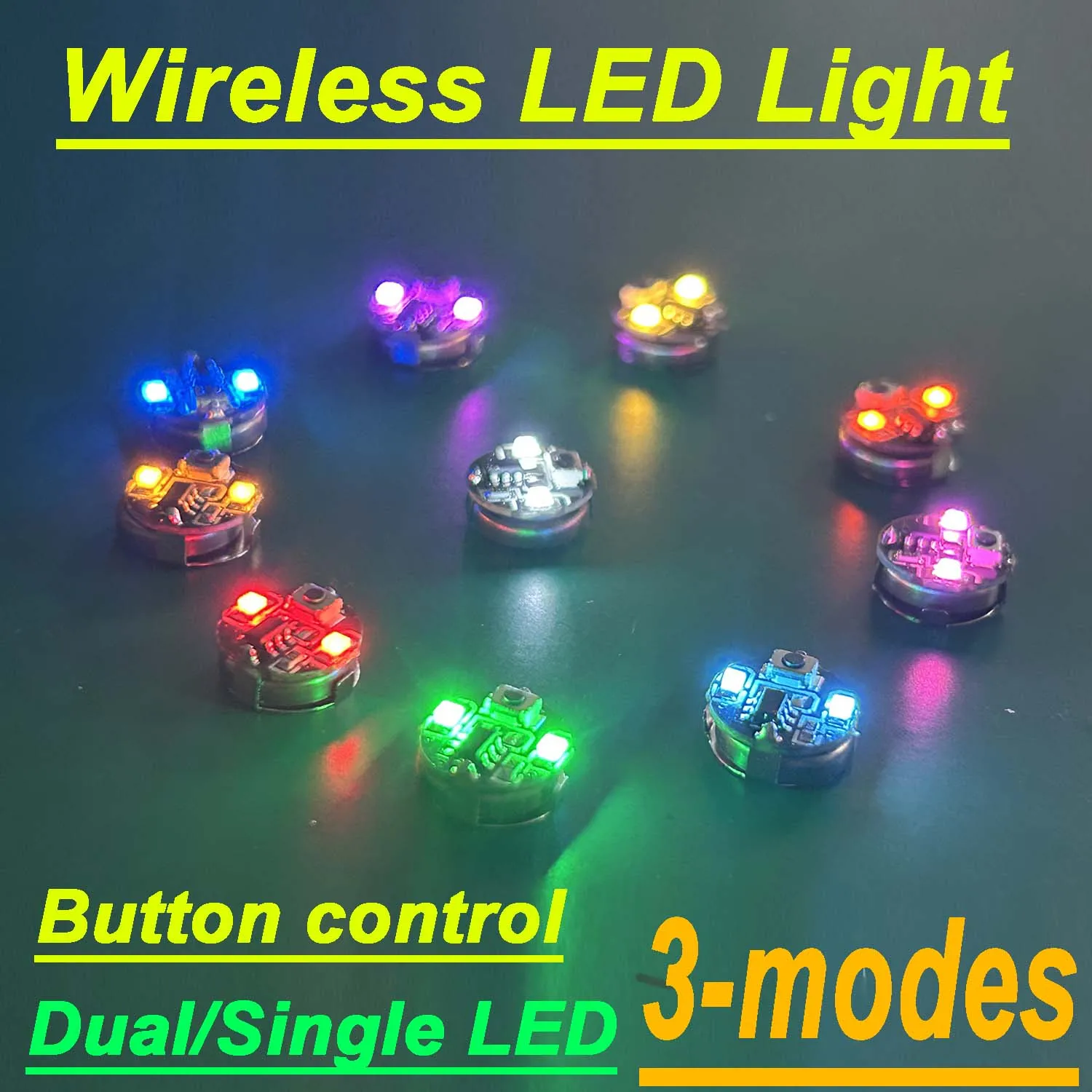 2PCS Super Brightness Key Button Lamp Wireless Led Lights 3-mode W Battery Diy Micro Scene Layout Illumination Materials Diorama