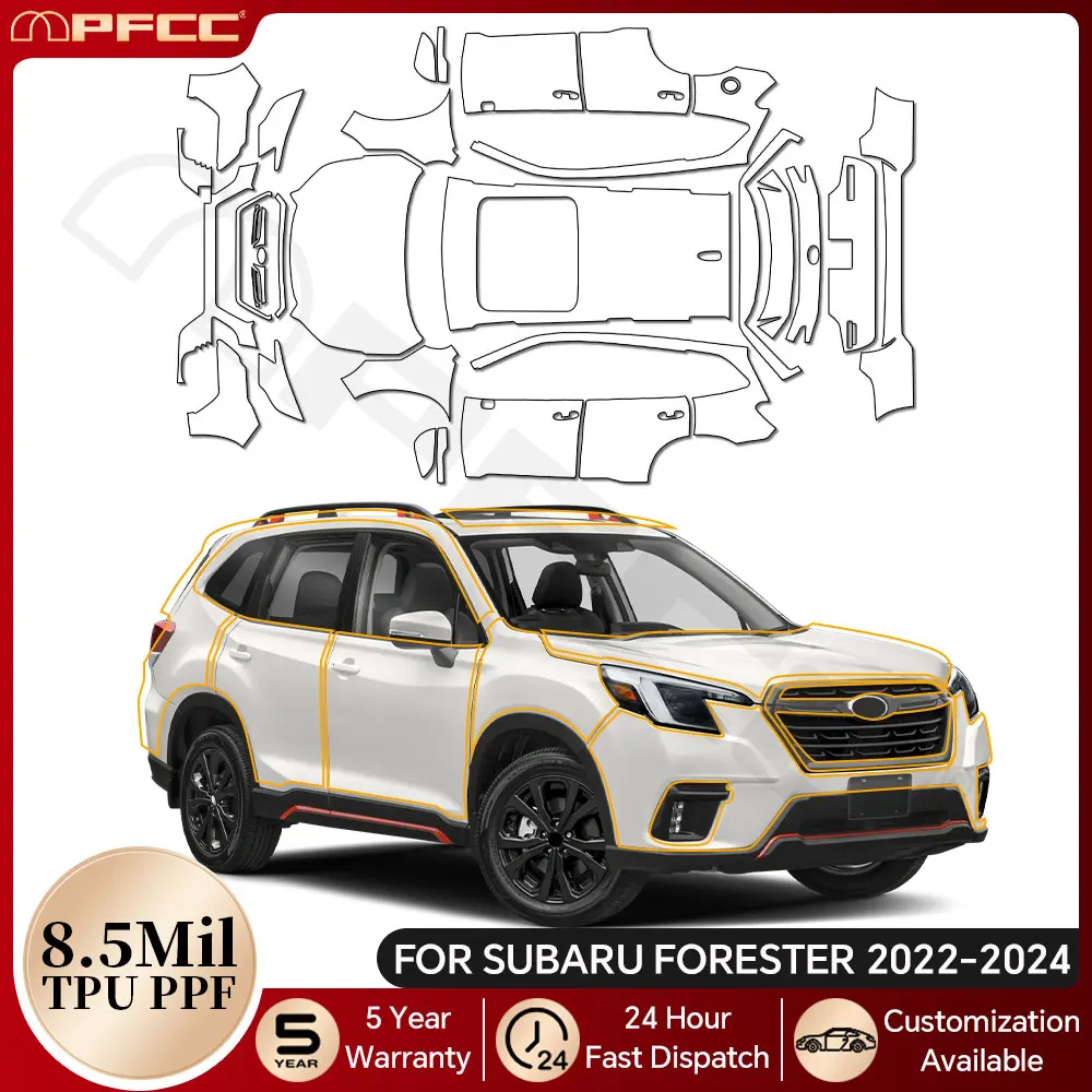 

For Subaru Forester 2022 2023 2024 TPU Paint Protection Film Car Body Clear Bra Pre-cut PPF Anti-scratch Resistant Invisible Kit