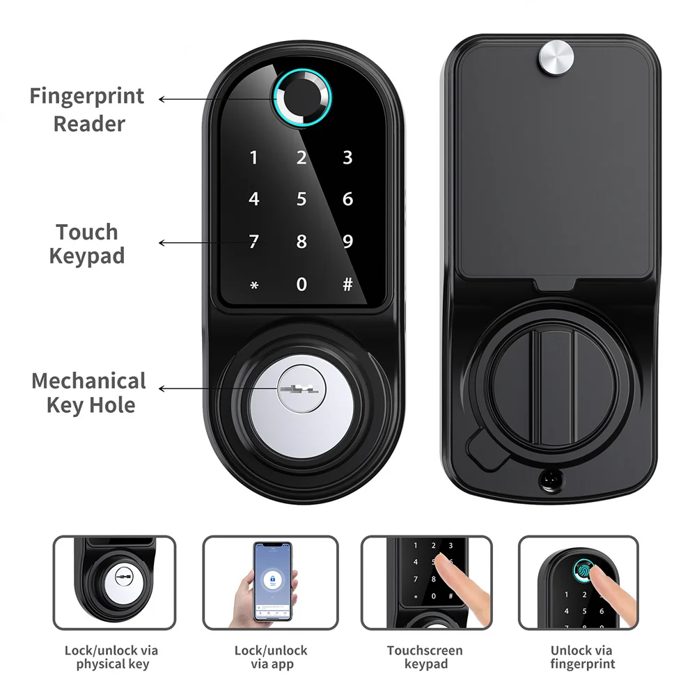 Smart Door Lock Digital Handle Hotel Lock IP54 Level Waterproof Door Lock