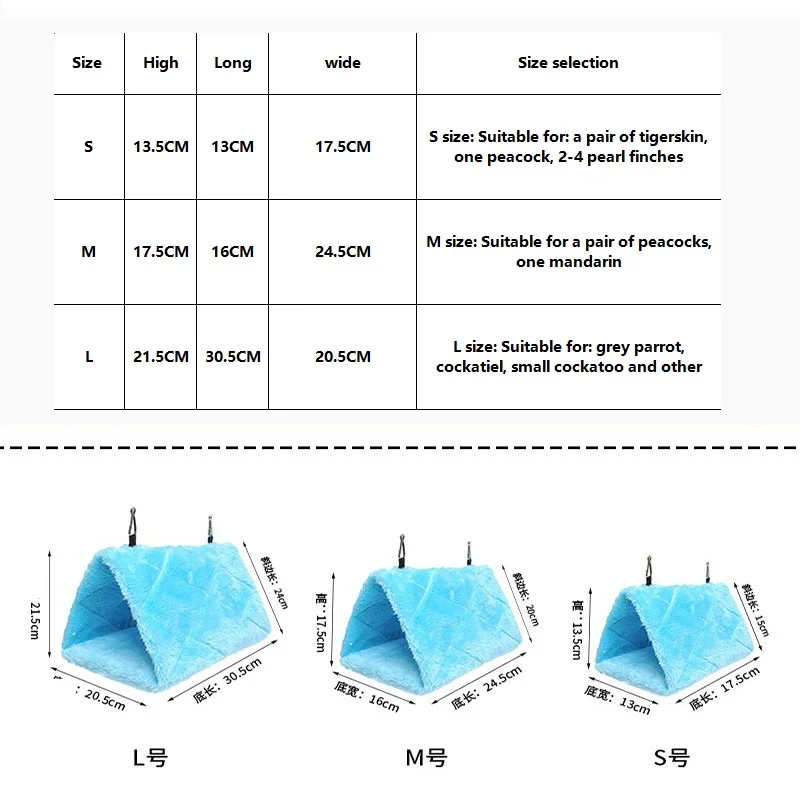 سرير الطيور الشتاء الحيوانات الأليفة الطيور الببغاء أقفاص الدافئة أفخم أرجوحة كوخ خيمة السرير معلقة كهف للنوم والتفريخ الطيور الملحقات