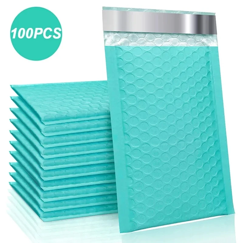 100Pcs Blue Bubble Mailer Bag Bubble Padded Mailing Envelopes Mailer Poly for Packaging Self Seal Shipping Bag Bubble Padding