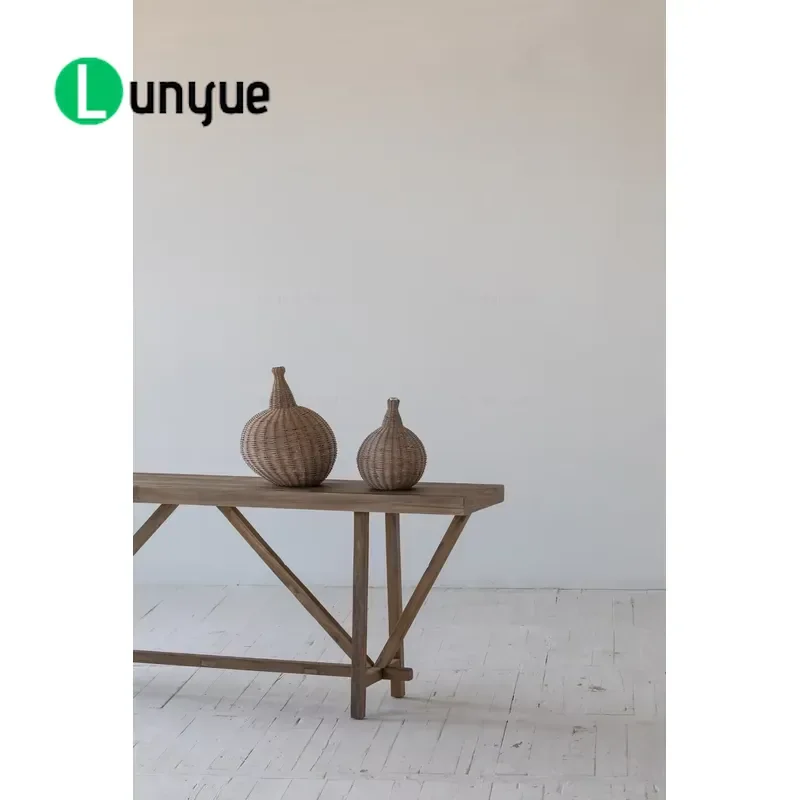 Industrial Farmhouse Console Table Natural Recycled Elm Pine Wood Decorative French Style Furniture for Living Room Entryway