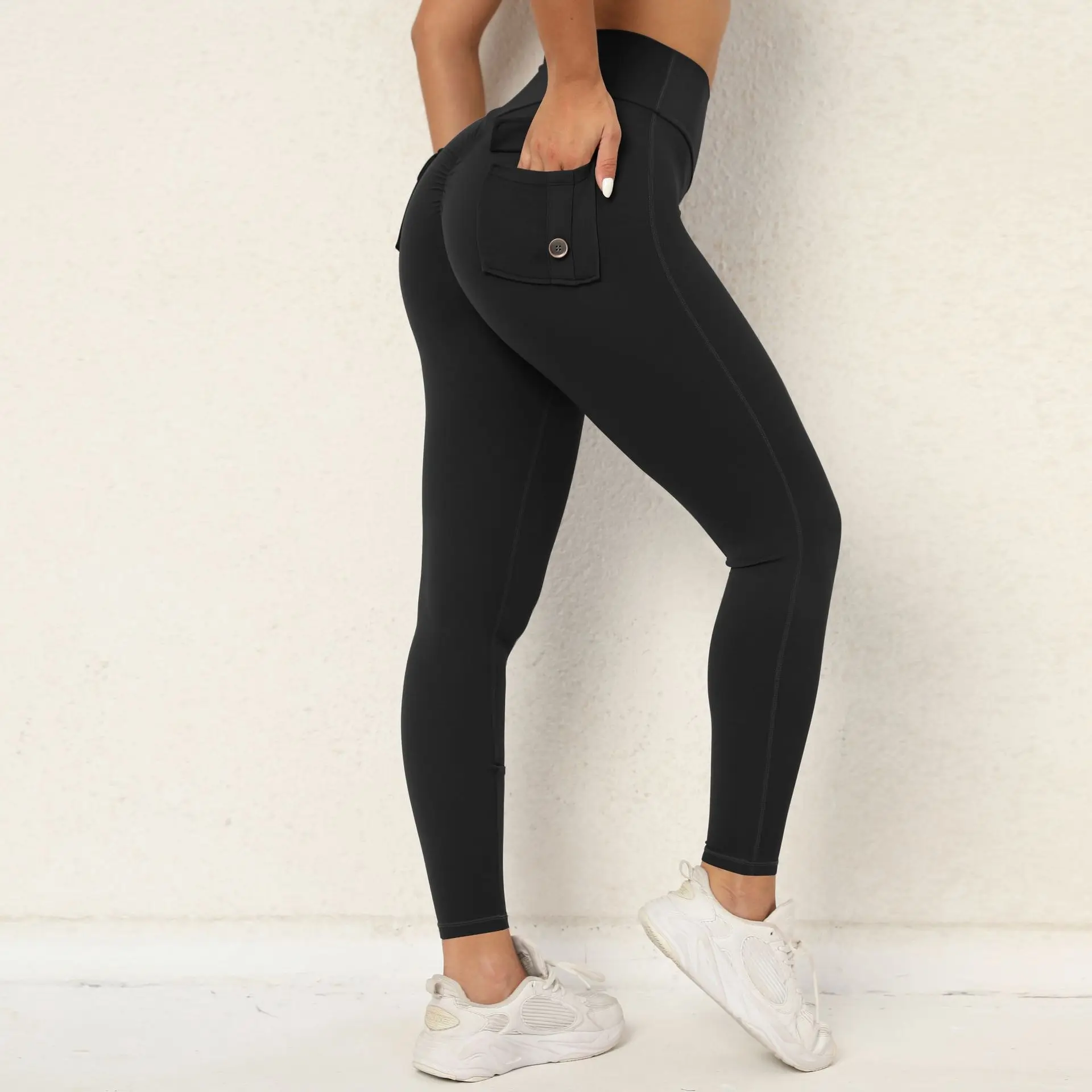 Women Leggings Fitness Cargo Pants High Waist Leggins With Pocket Push Up Pants Quick Dry Workout Casual Running Sports Pants