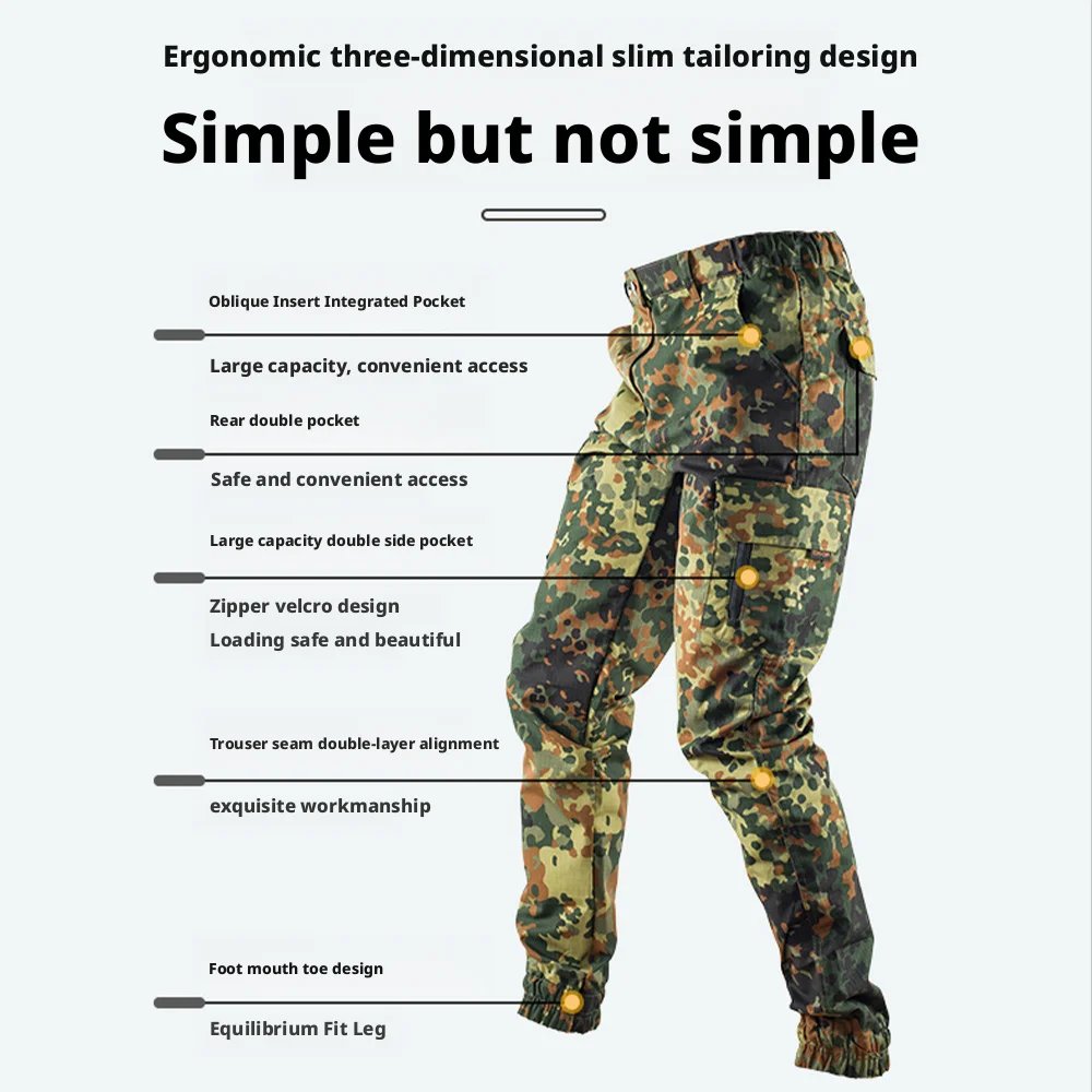 Russian Camo Tactical Trousers Men's Ripstop Trainings Drawstring Clothing with Baseball Cap Mask for CS Hiking Mountaineering