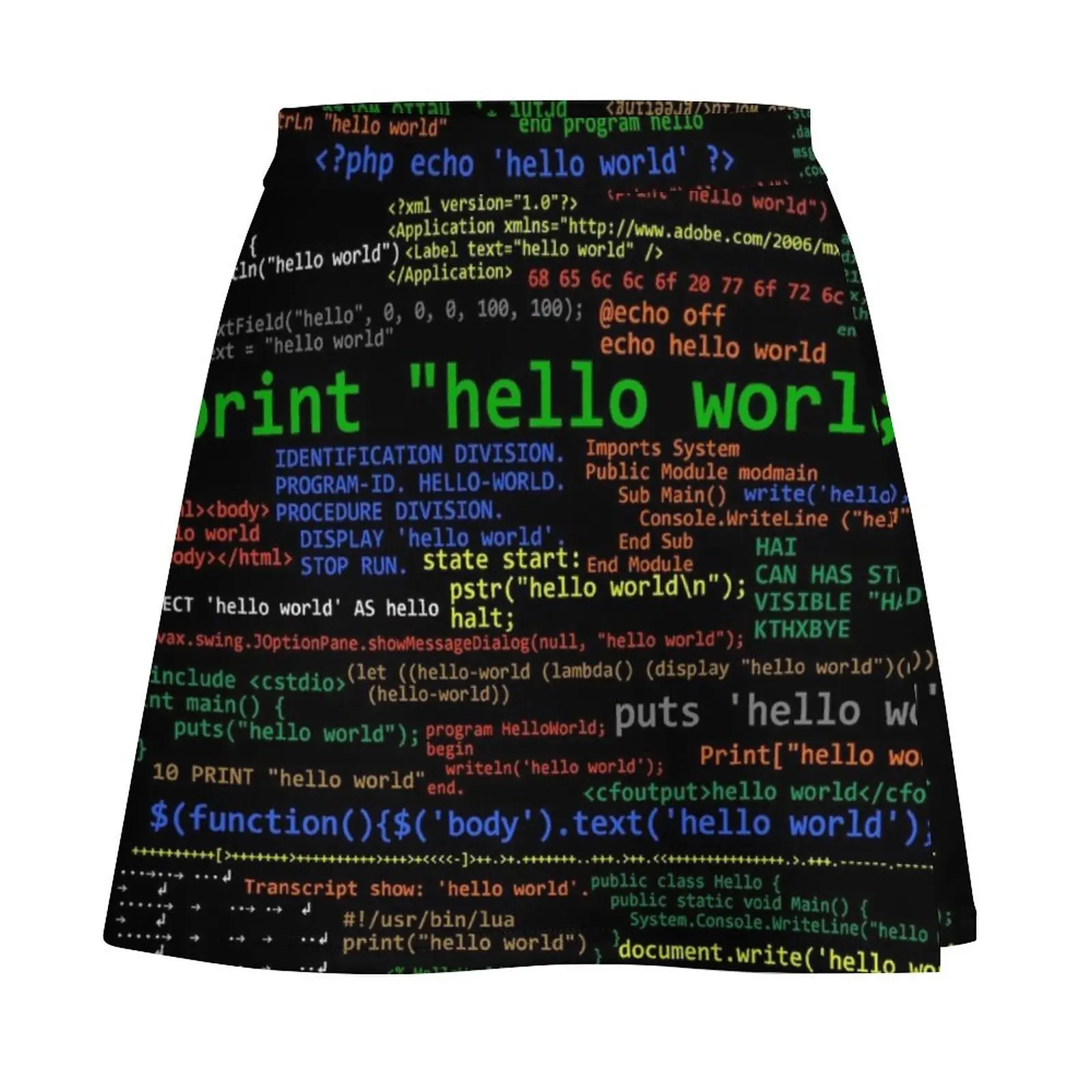 Hello World - Many Programming Languages (dark) Mini Skirt luxury clothes women short skirts for women Mini Skirt
