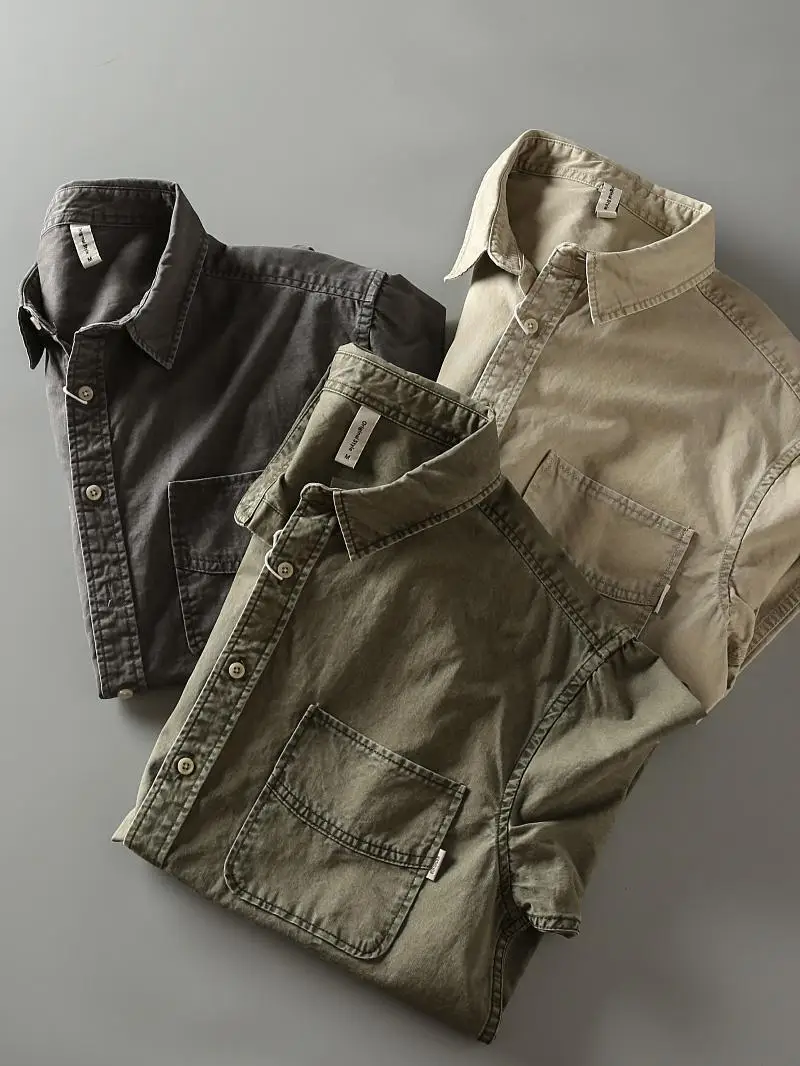 

Осенняя новинка: мужская теплая рубашка в американском ретро-стиле из плотного хлопка, свободного кроя, с длинным рукавом, для молодежи, повседневная, модная