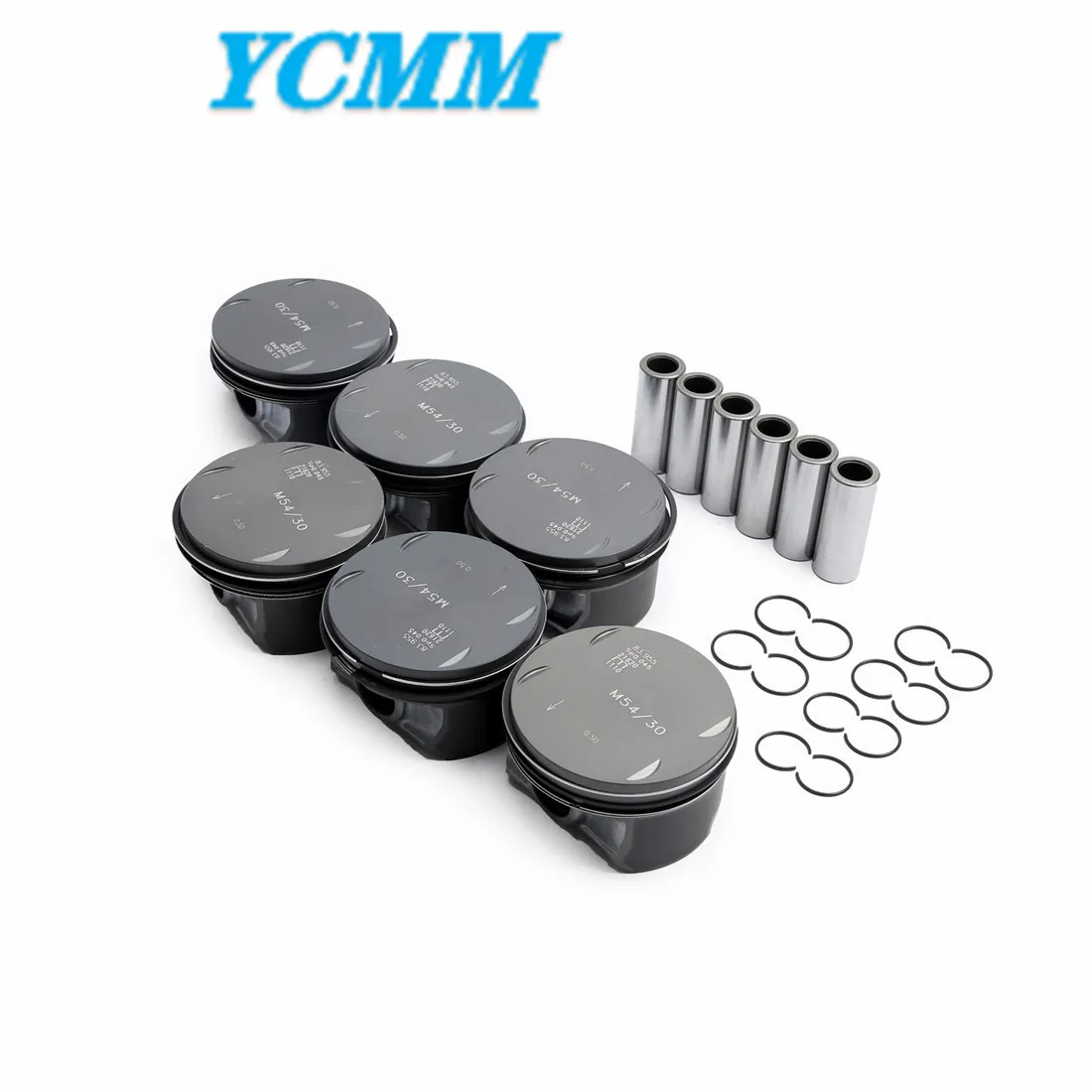 6PCS Pistons & Rings Set 84.50mm 22mm M54B30 3.0T For BMW E46 E53 E83 E85 E66 X3 X5 Z3 Z4 330i 330Ci 330xi 530i 3.0i